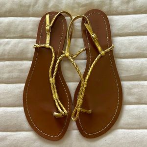 LAUREN brand gold branded sandals